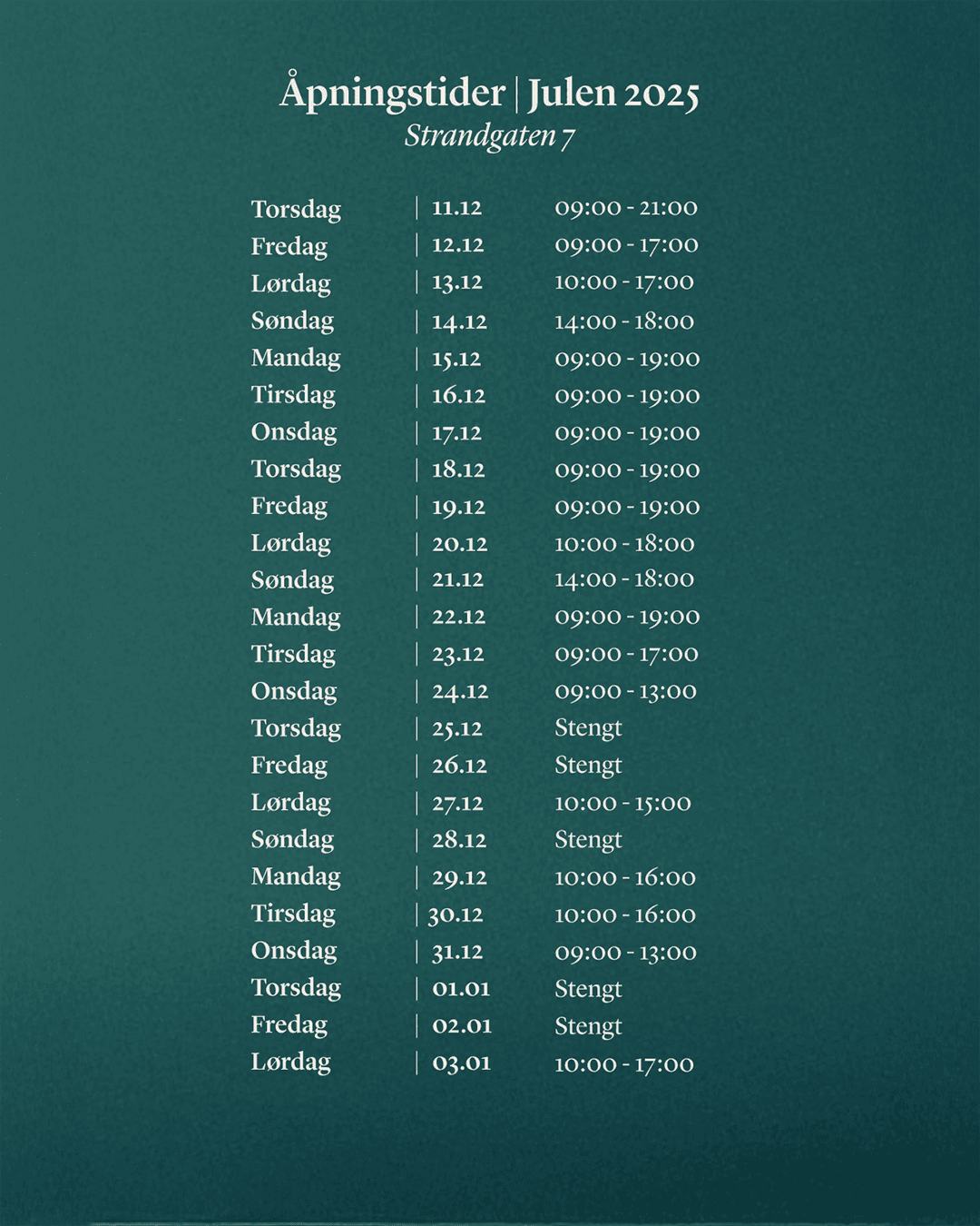 A4 - Print- Bergen_ÅPNIGNSTIDER