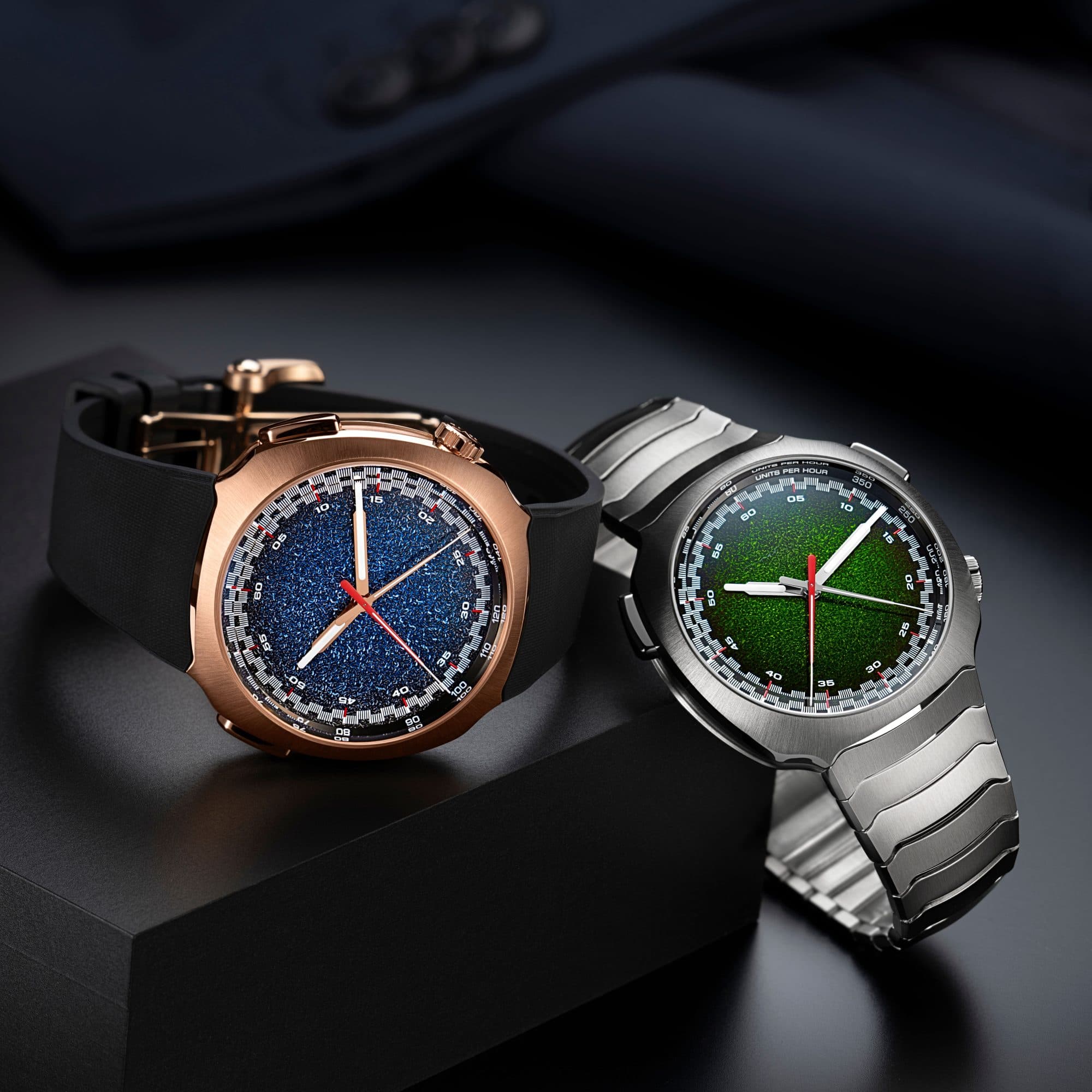 HMoser_6907-1205_Streamliner_Chronograph_ST_Frozen_Dial_6907-0402_Streamliner_Chronograph_RG_Frozen_Dial__Lifestyle_Duo